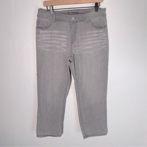 Chico's Platinum Grey Crop Denim Pants Women's Size 1.5